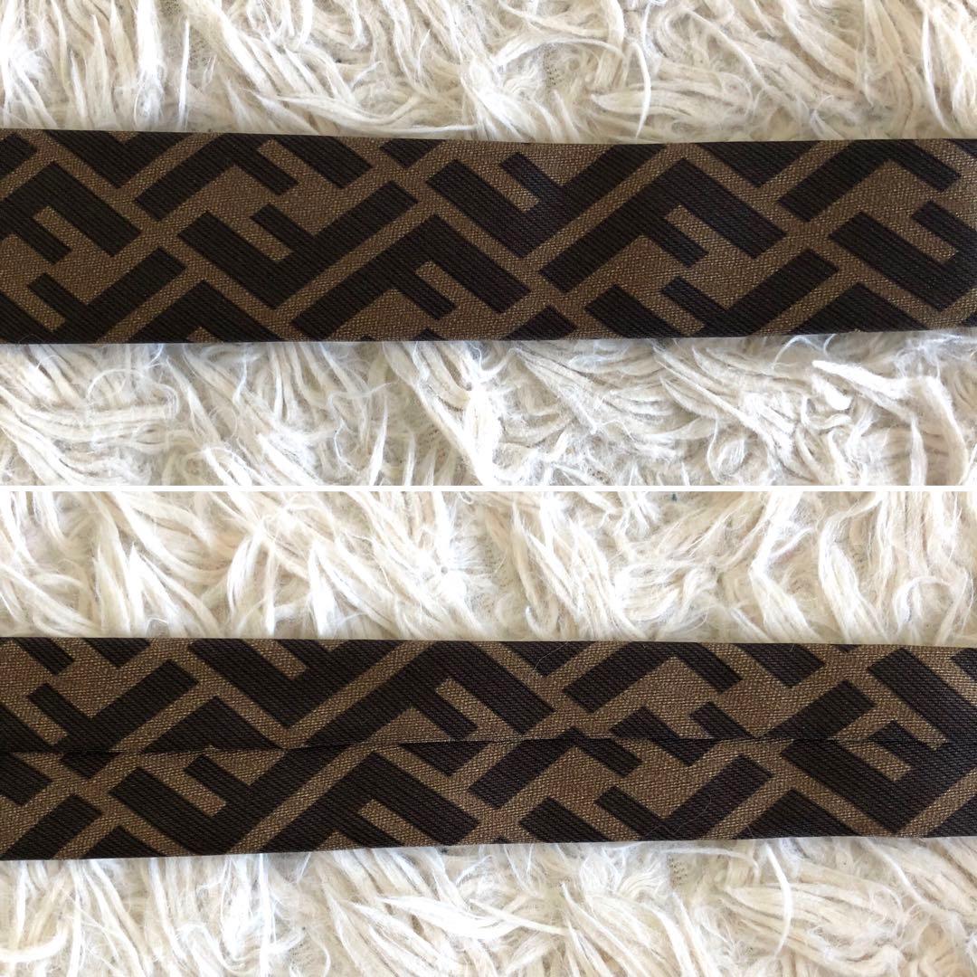 【新品未使用】フェンディ　ナローネクタイ　ズッカ柄　シルク100%