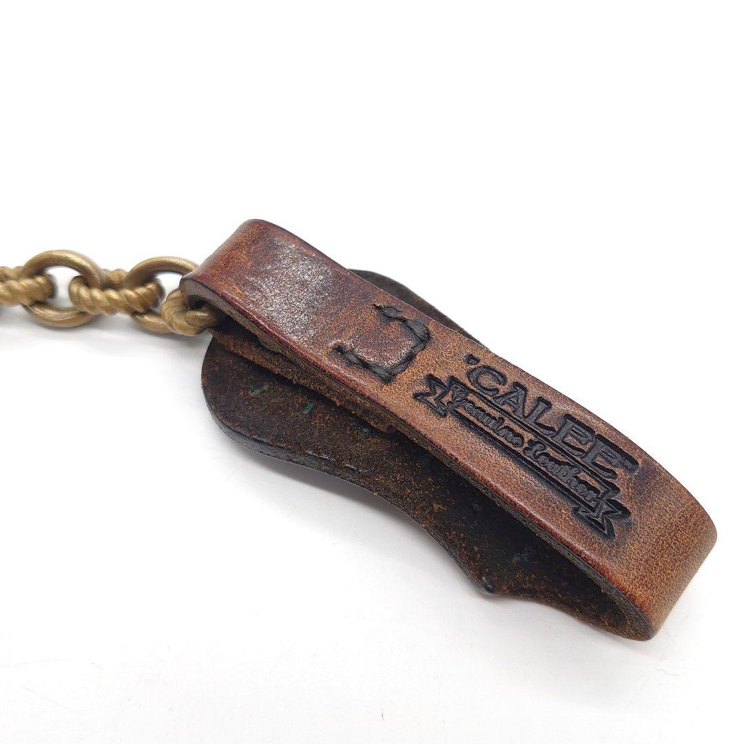 CALEE レザー スタッズ 真鍮 ウォレットチェーン