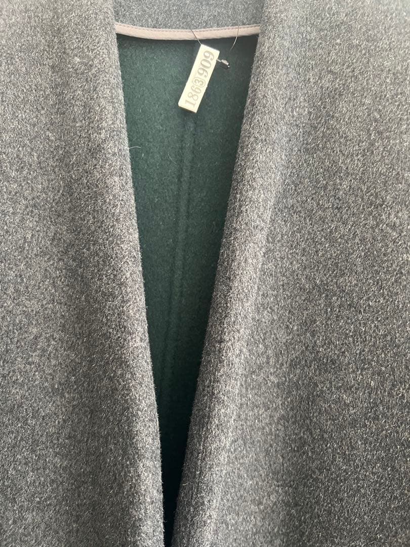 定価58000円　ENFOLエンフォルド ノーカラー ウール リバーコート