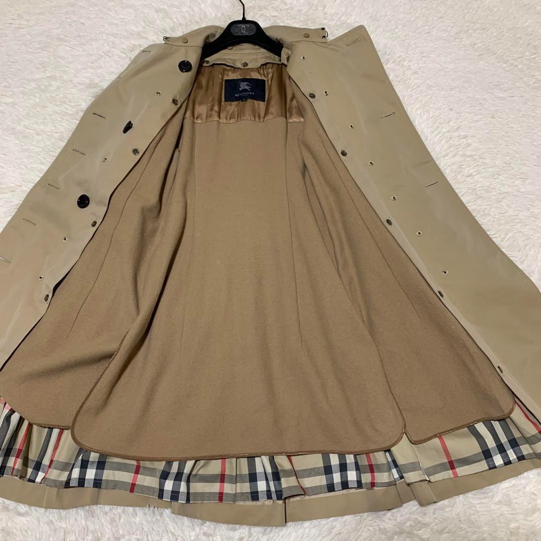 美品　バーバリーロンドン　トレンチ　プリーツ　フォックス　ハニーベージュ　L
