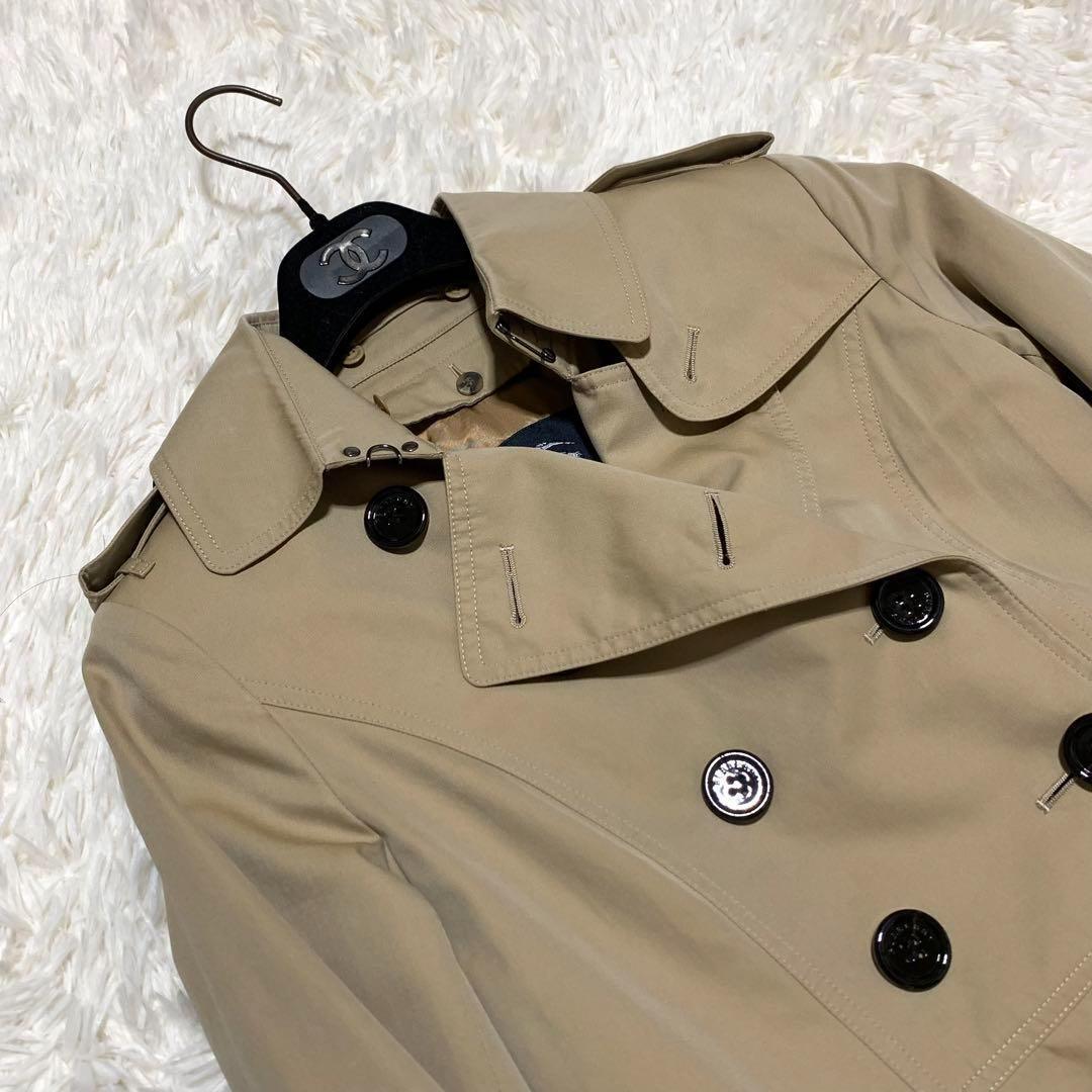 美品　バーバリーロンドン　トレンチ　プリーツ　フォックス　ハニーベージュ　L
