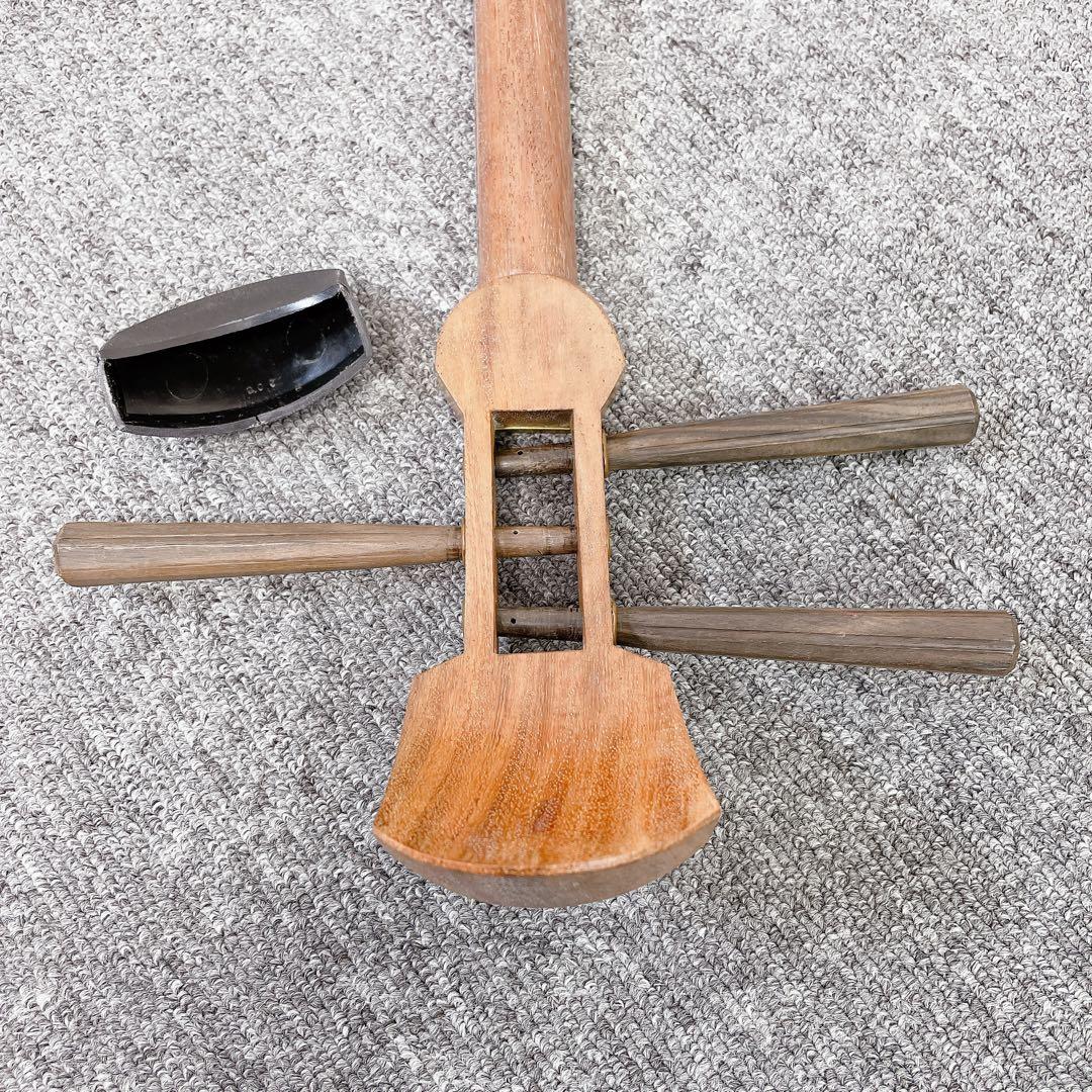 三味線 細棹 花梨 平溝 丸打胴 付属品多数