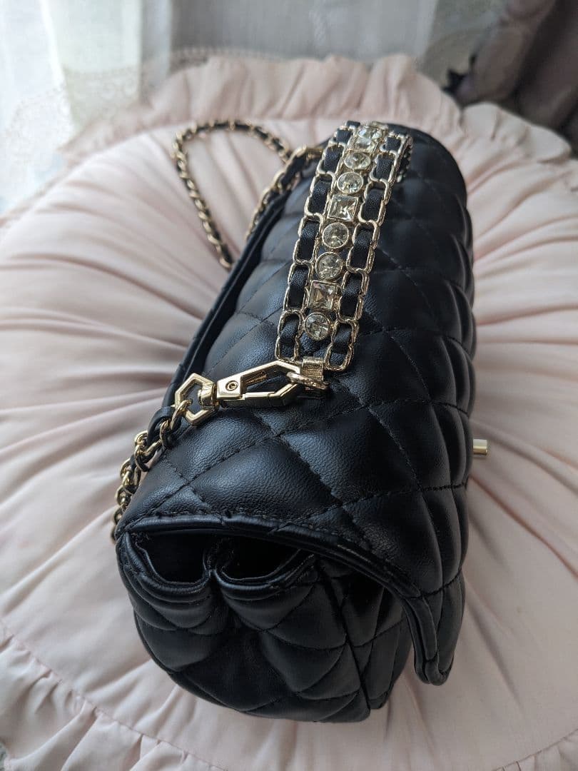 ビジューハンドル＆ショルダーバック