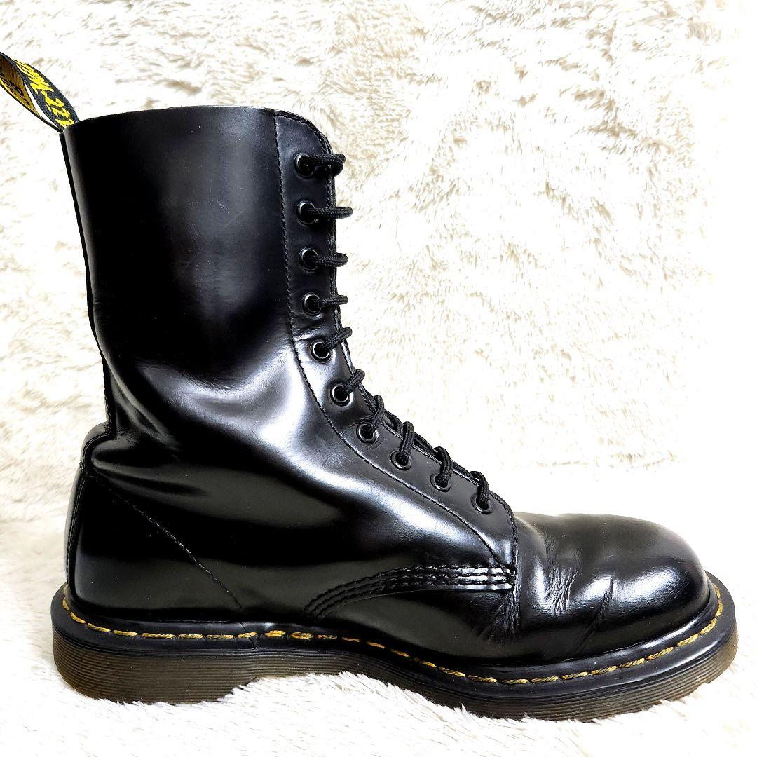 と*ら様 希少　ドクターマーチン　本革　10ホール　ブーツ　黒　UK10　29.