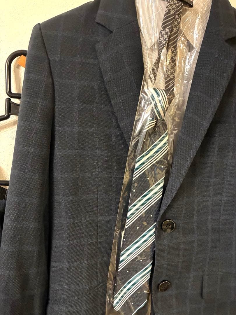 チェックhiromichi nakanoスーツセット 160 卒業式　男子　美品