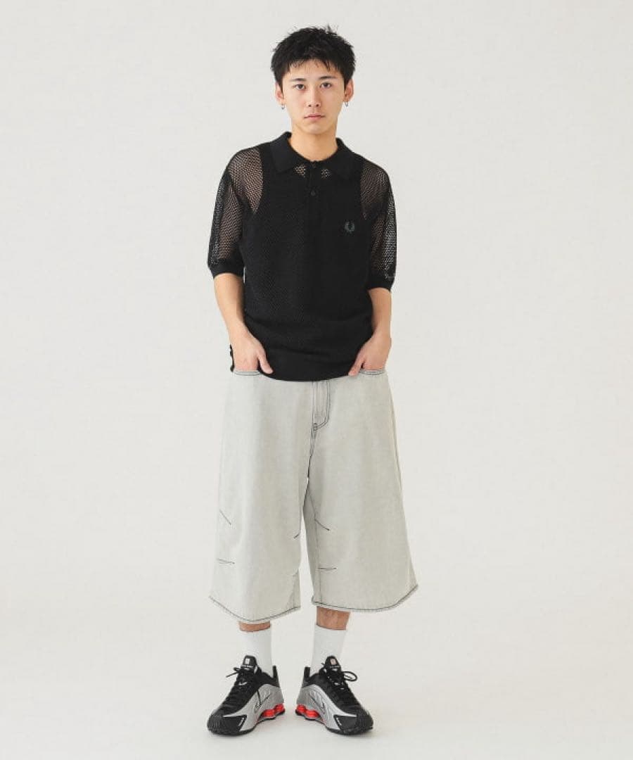 BEAMS別注【FRED PERRY / オープンニット　メッシュポロ】