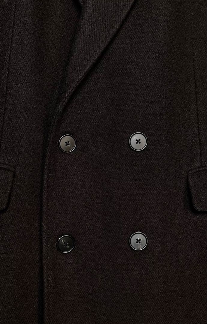 【新品未使用】ウールオーバーサイズダブルブレストコート　S