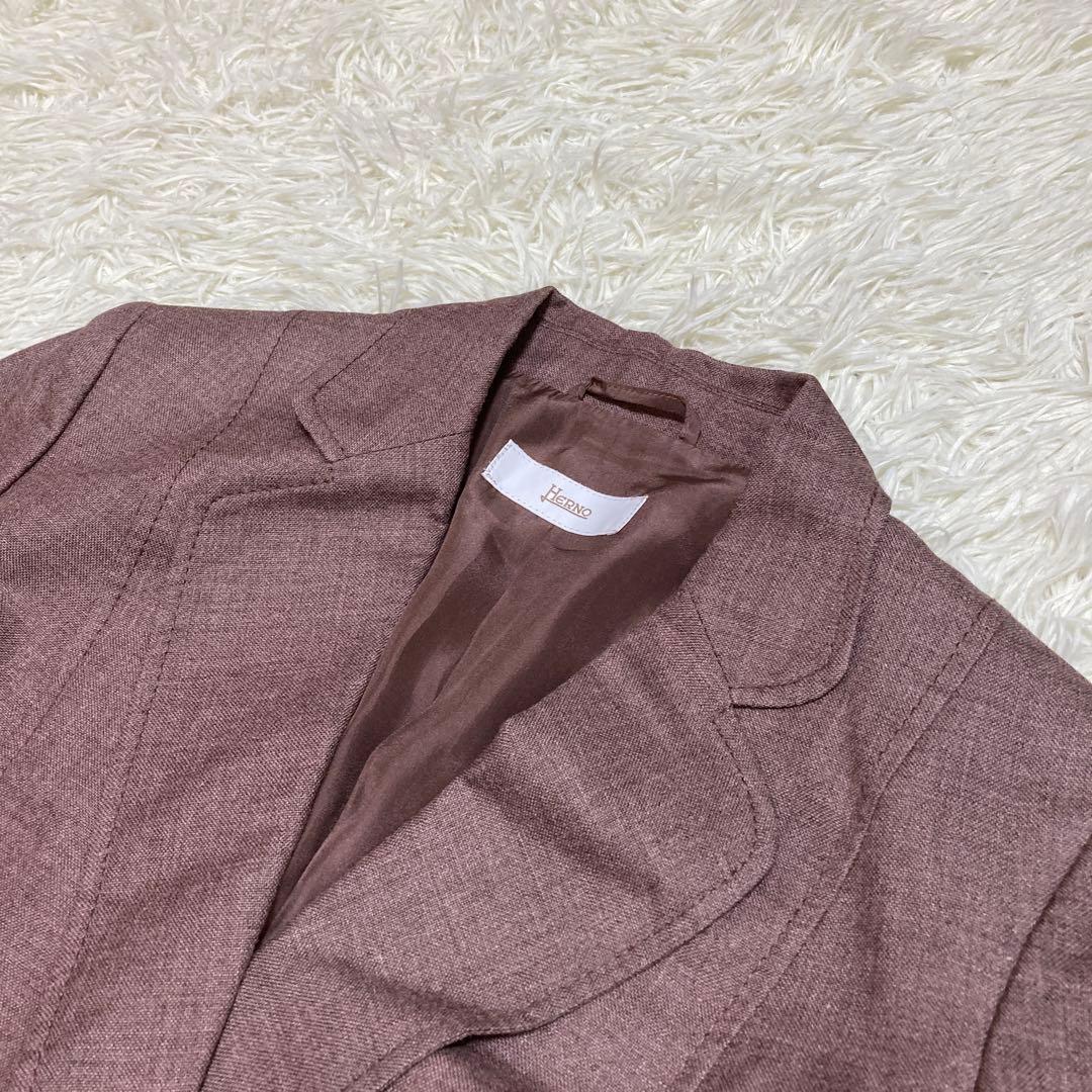 新品未使用　最高級　HERNO ヘルノ　テーラードジャケット　くすみ紫　XL