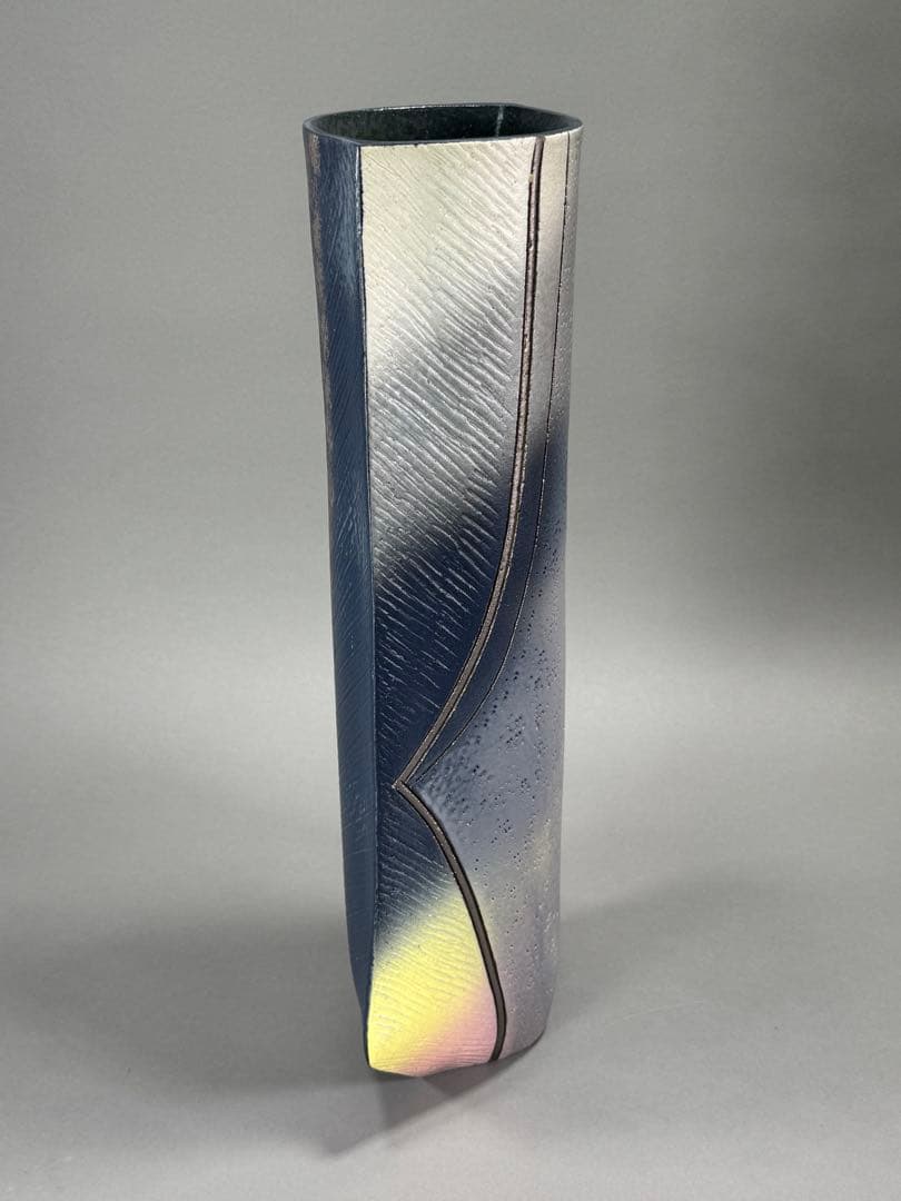 池坊　いけばな　清水焼　小林正明　陶器花器　華道具　高さ52cm 大作花器