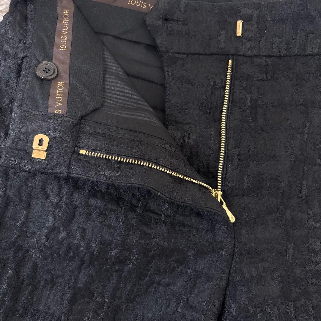 ことりショートパンツM 黒　ジャガード　シルク混　ゴールド金具