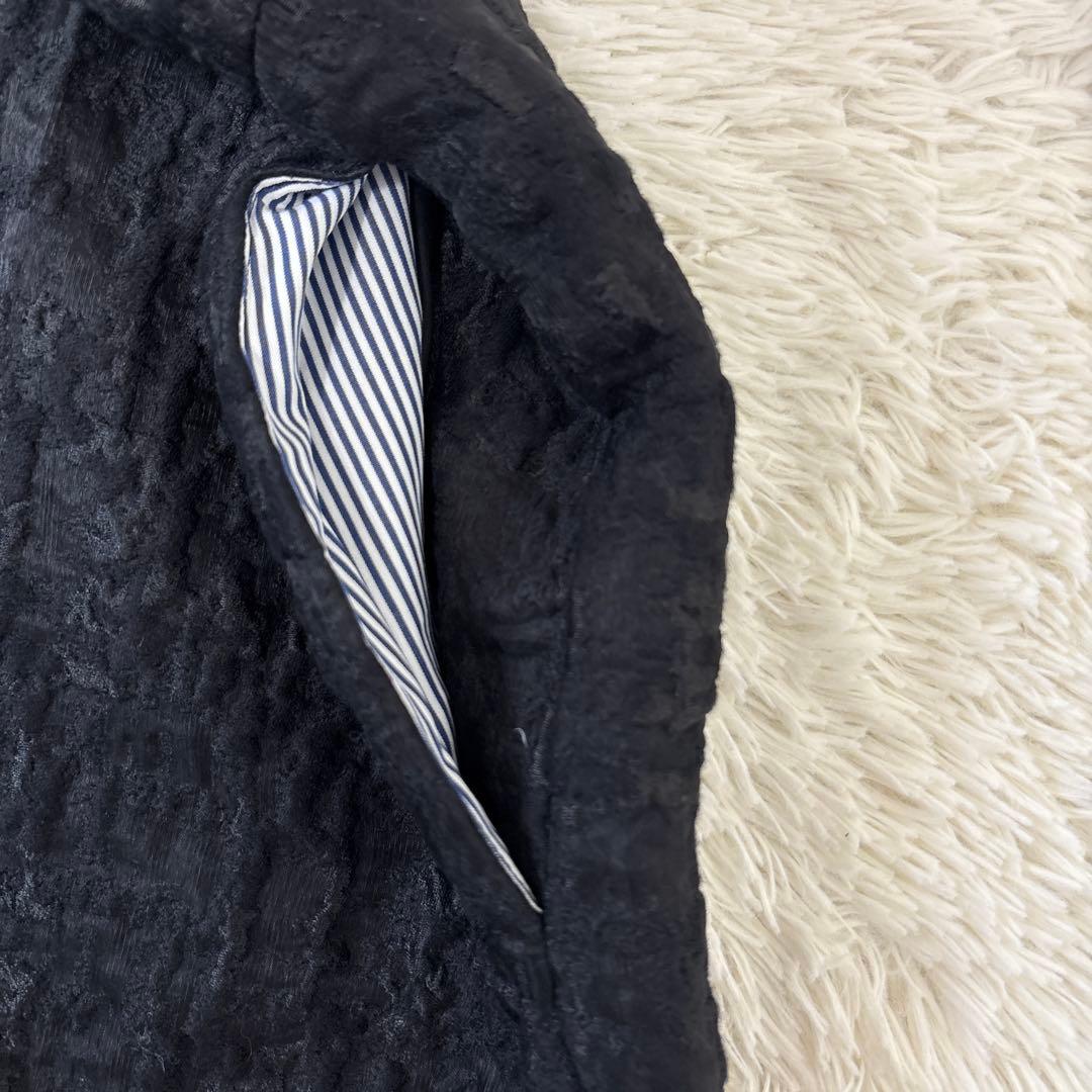 ことりショートパンツM 黒　ジャガード　シルク混　ゴールド金具