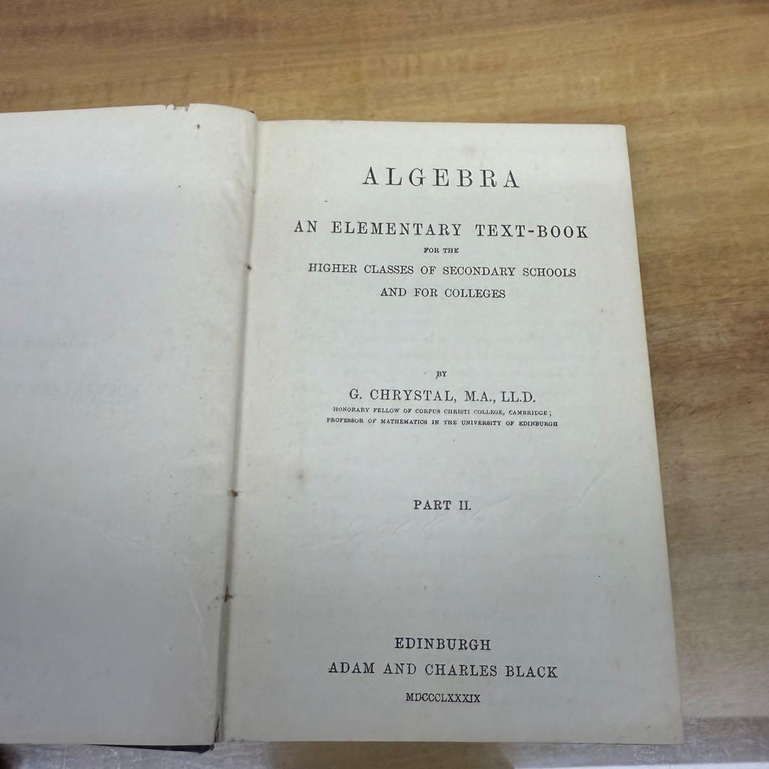 洋書 Algebra: an elementary text-book