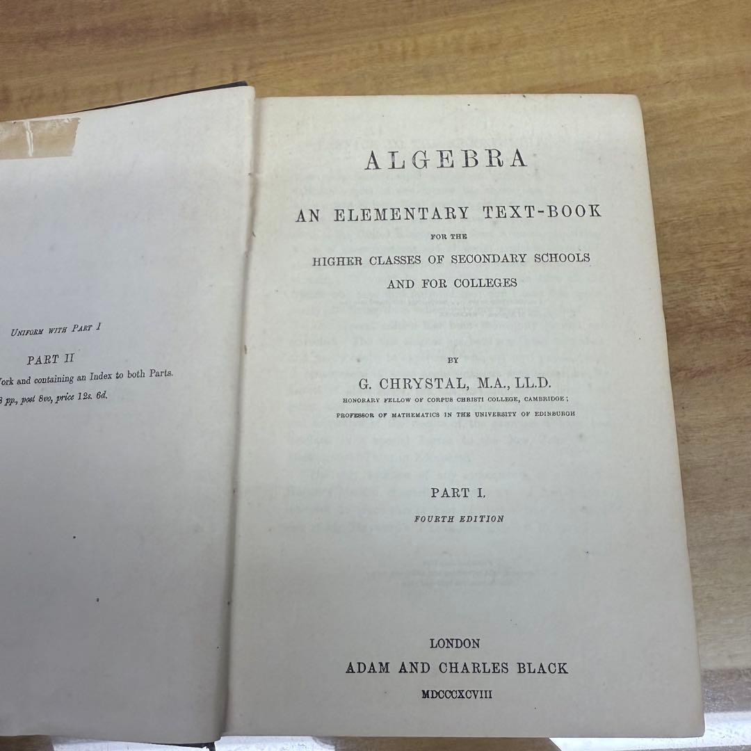 洋書 Algebra: an elementary text-book