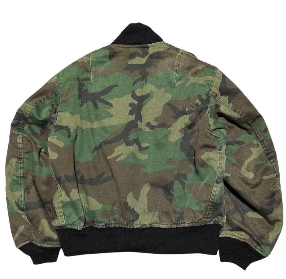USA製【80s】ALPHA コットン生地　カモフラージュ　迷彩　MA1