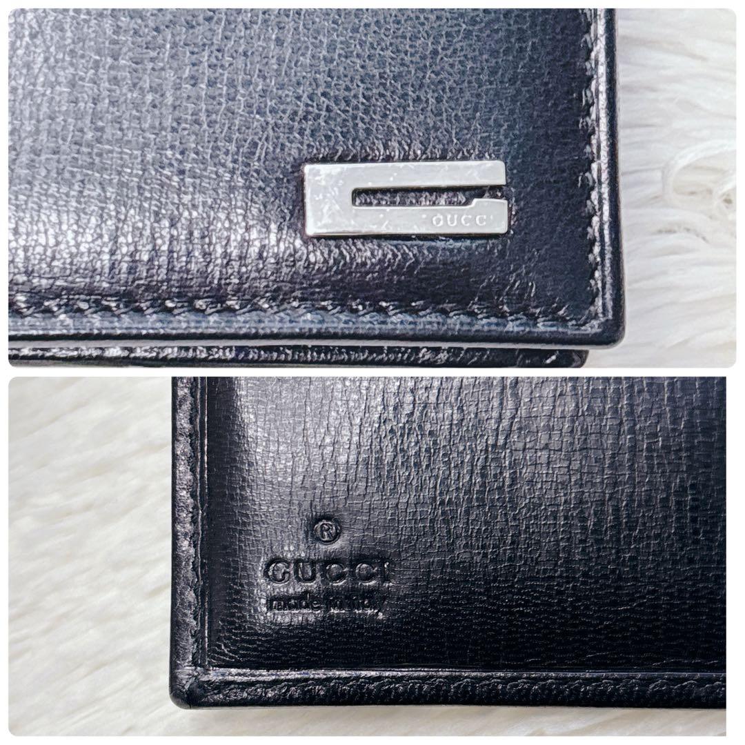 【美品・箱付き】GUCCI 二つ折り財布 G金具 Gロゴ コンパクト ウォレット
