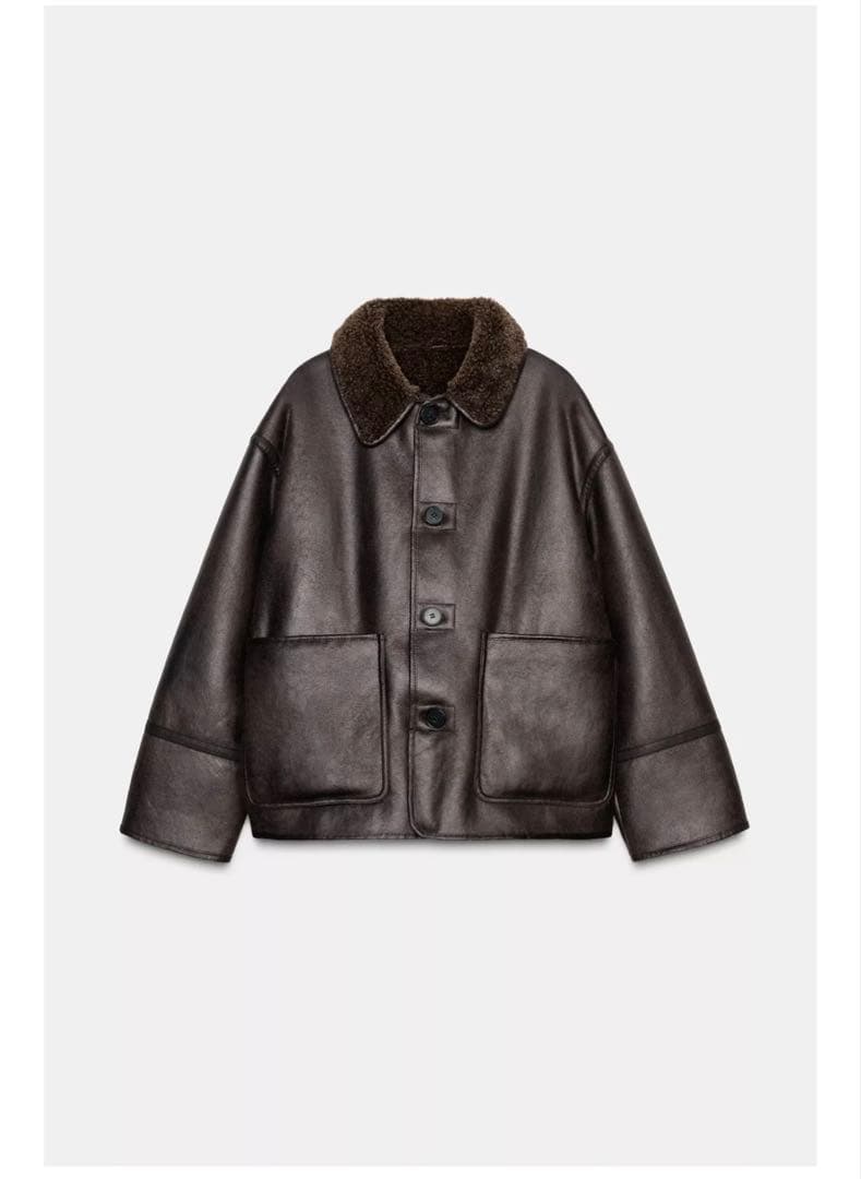 ZARA リバーシブル ダブルフェイス フェイクレザージャケット