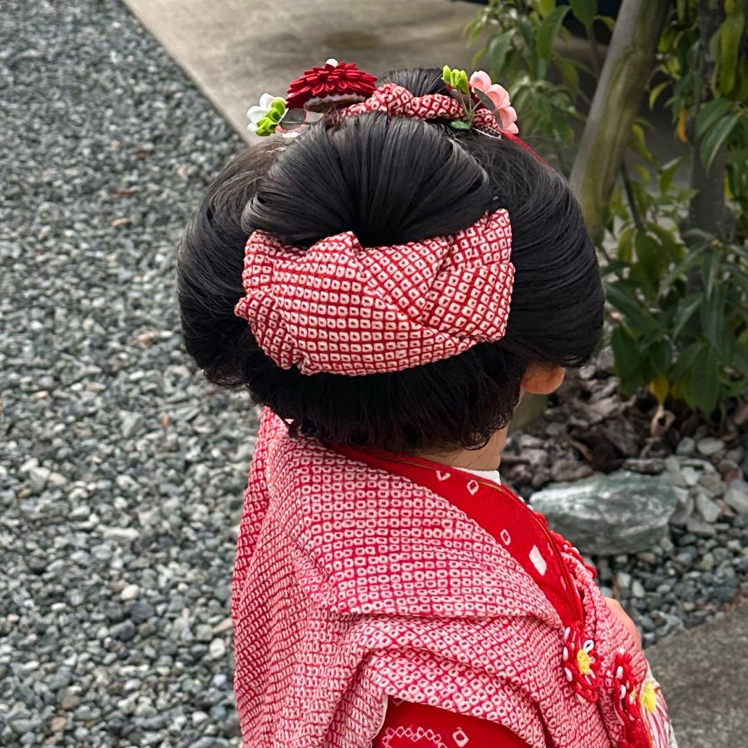 七五三 髪飾り つまみ細工 かのこ ちんころ 3歳