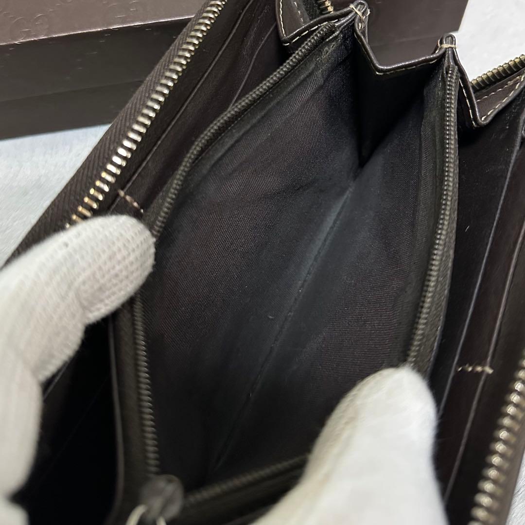 GUCCI 長財布　シェリーライン　インターロッキング　ラウンドファスナー　GG