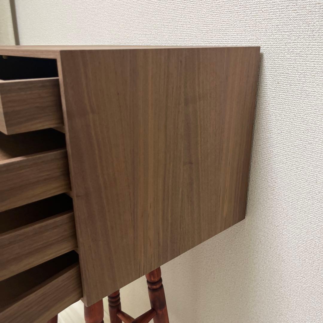 無印良品 木製収納ケース 引出式・4段・ワイド・ ウォールナット材