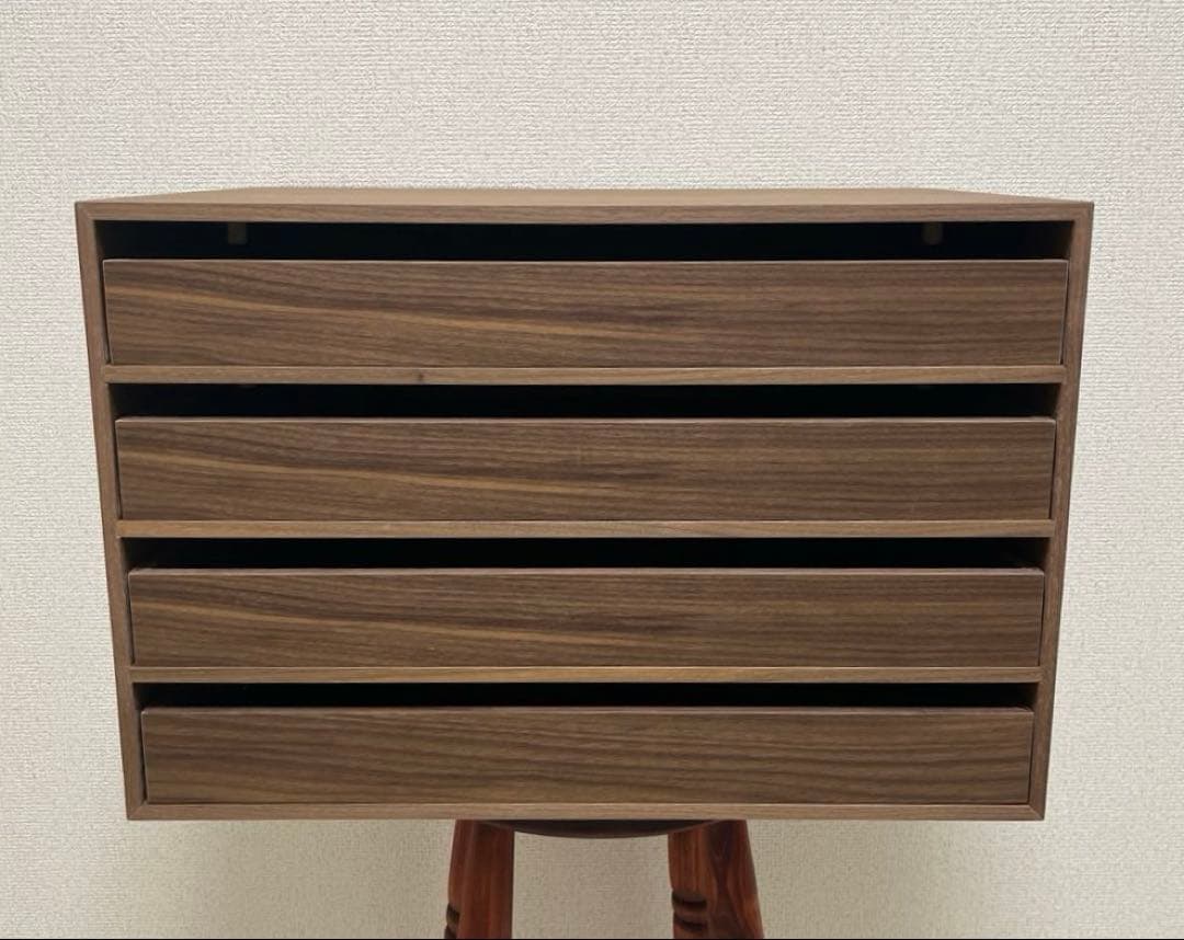 無印良品 木製収納ケース 引出式・4段・ワイド・ ウォールナット材