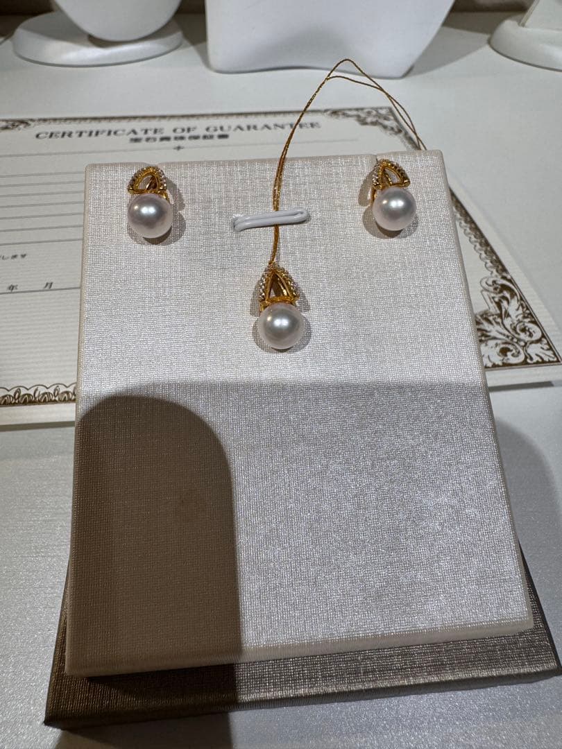 新品　アコヤパールピアスとペンダント3点サイズ