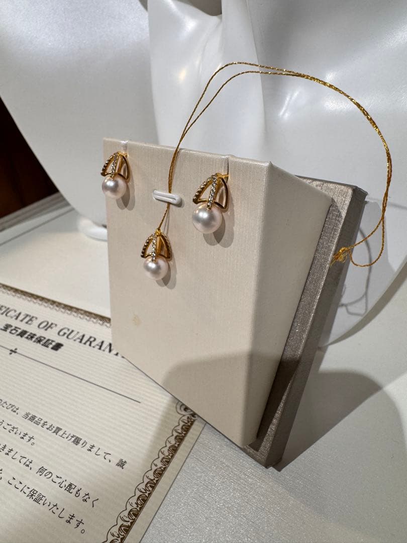 新品　アコヤパールピアスとペンダント3点サイズ