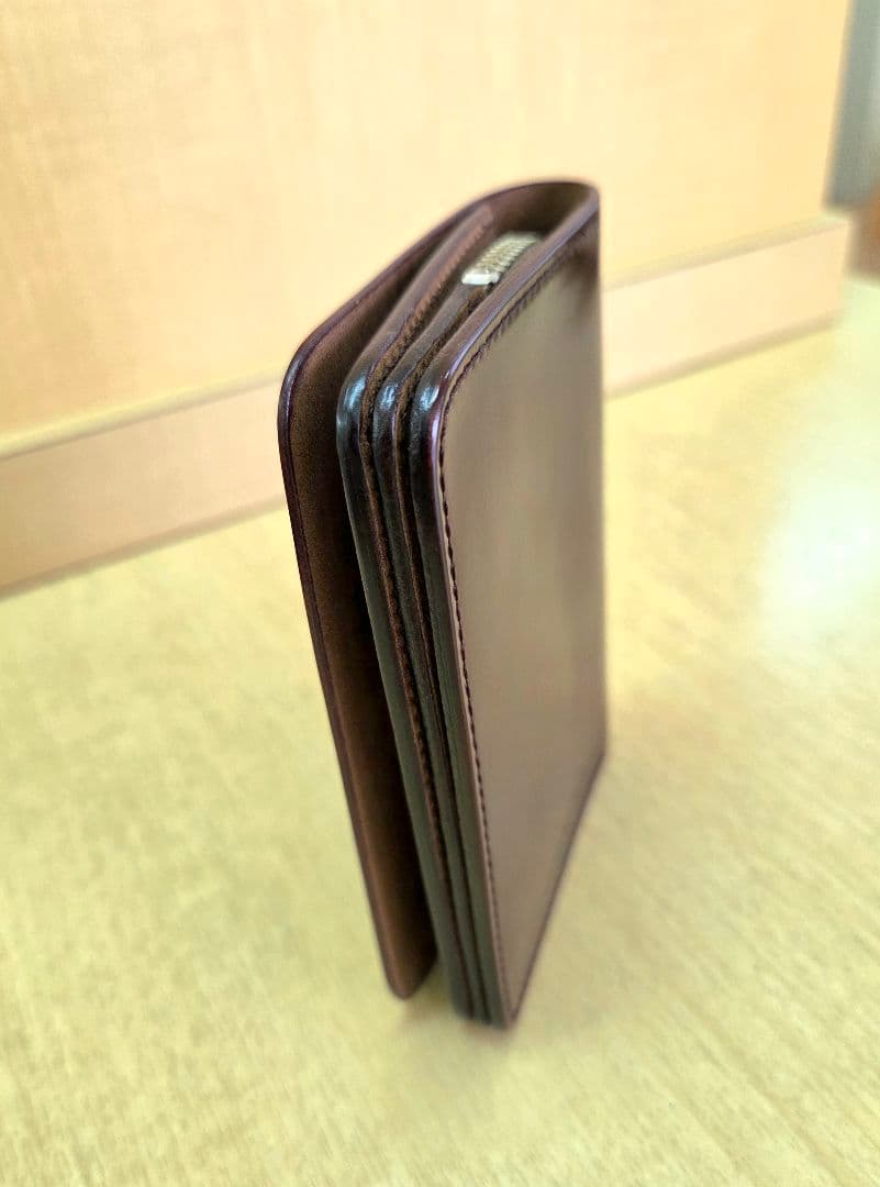 【かませ猫】SLOW　コードバンミニウォレット　ボルドー