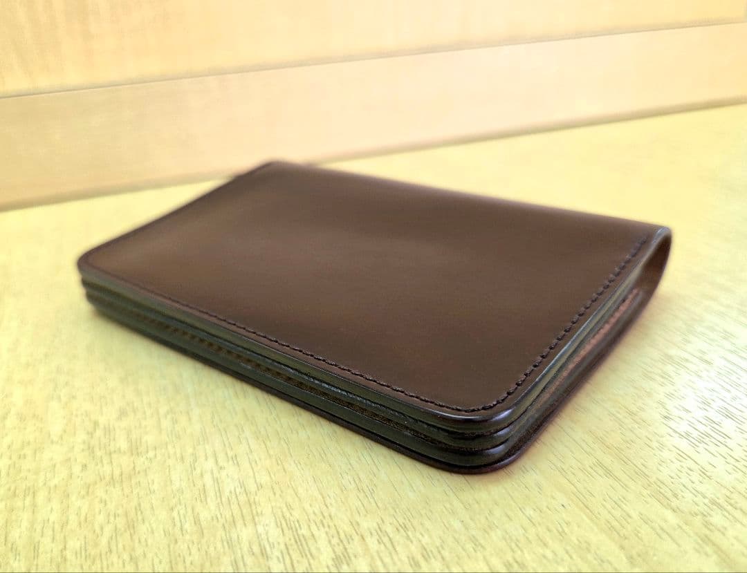 【かませ猫】SLOW　コードバンミニウォレット　ボルドー