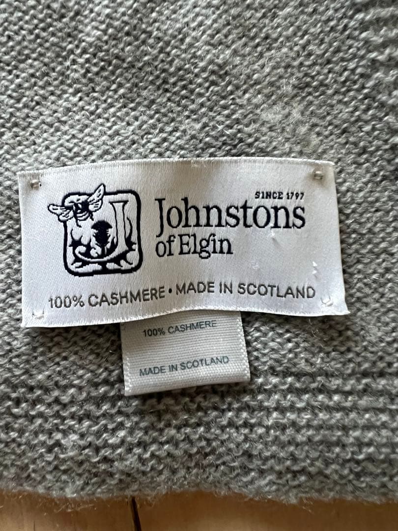 ジョンストンズ　カシミヤ100%ストール　マフラー　グレー