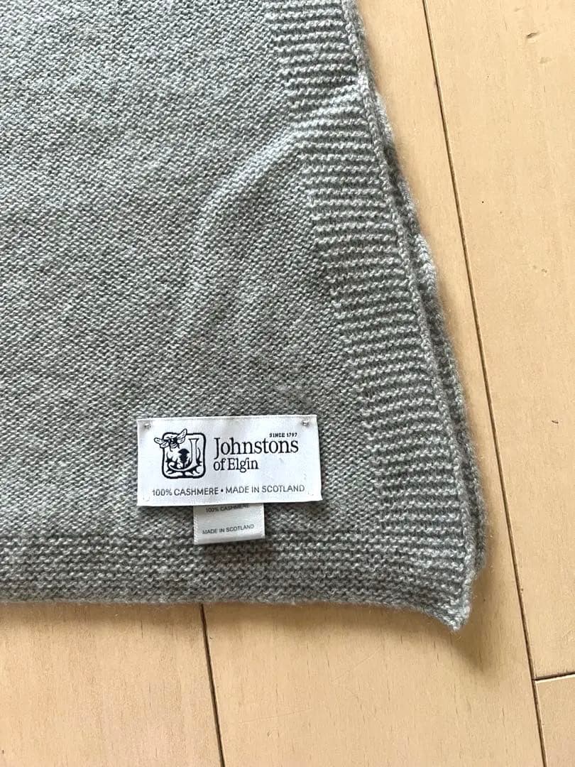 ジョンストンズ　カシミヤ100%ストール　マフラー　グレー