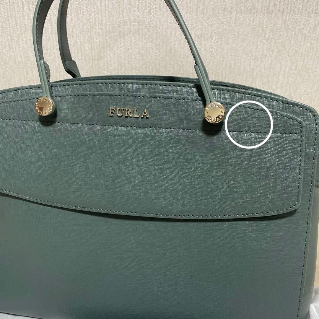 【極美品レアカラー】FURLA フルラ トートバッグ グリーン 保存袋付 正規品