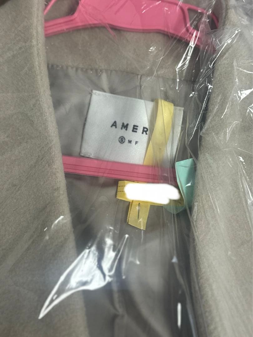 【AMERI】プランプスリーブベルテッドコートSサイズ クリーニング済