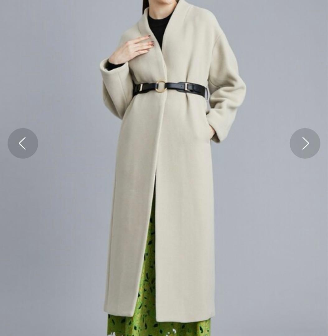 【AMERI】プランプスリーブベルテッドコートSサイズ クリーニング済