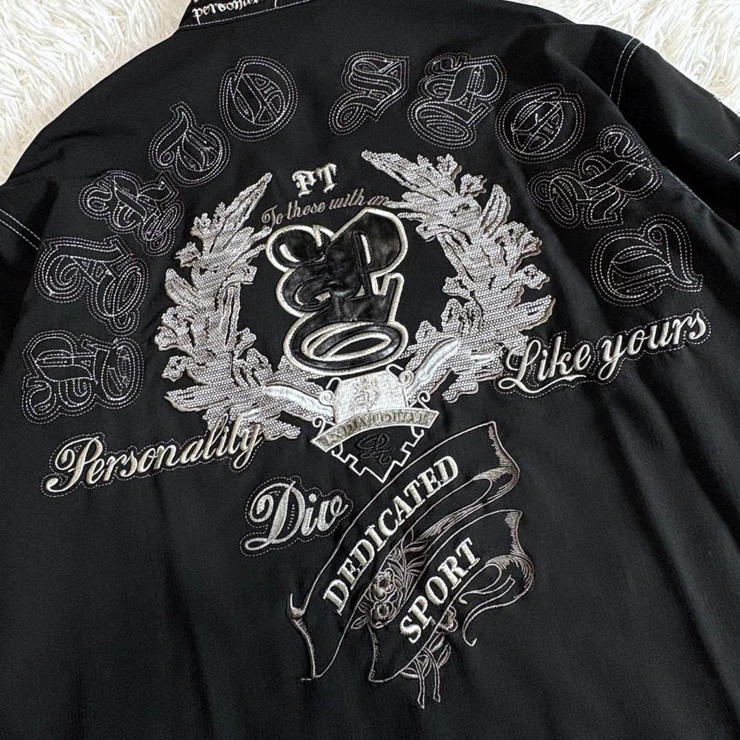 美品 PARTO SPORTS セットアップ ビッグ刺繍 黒 フリーサイズ