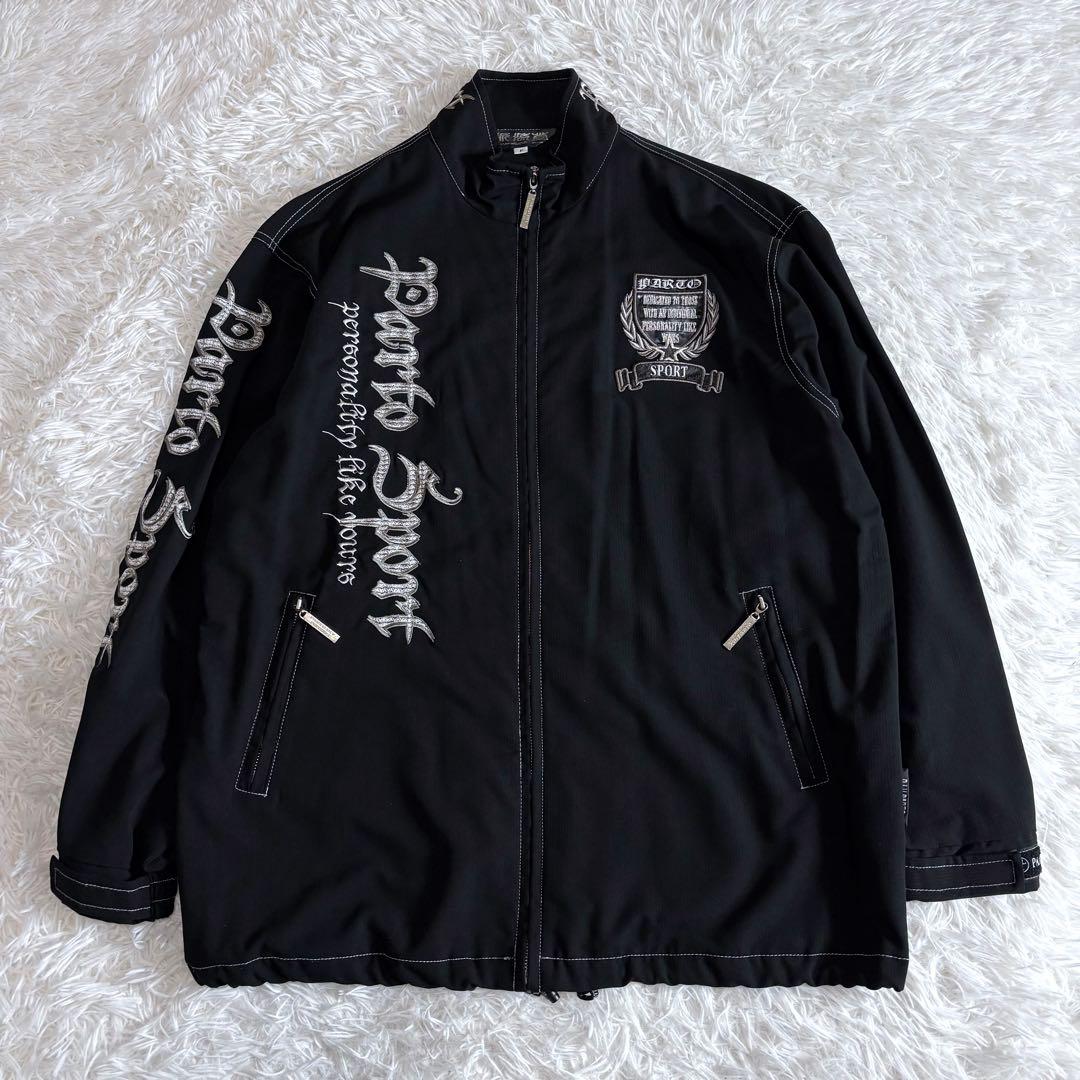 美品 PARTO SPORTS セットアップ ビッグ刺繍 黒 フリーサイズ
