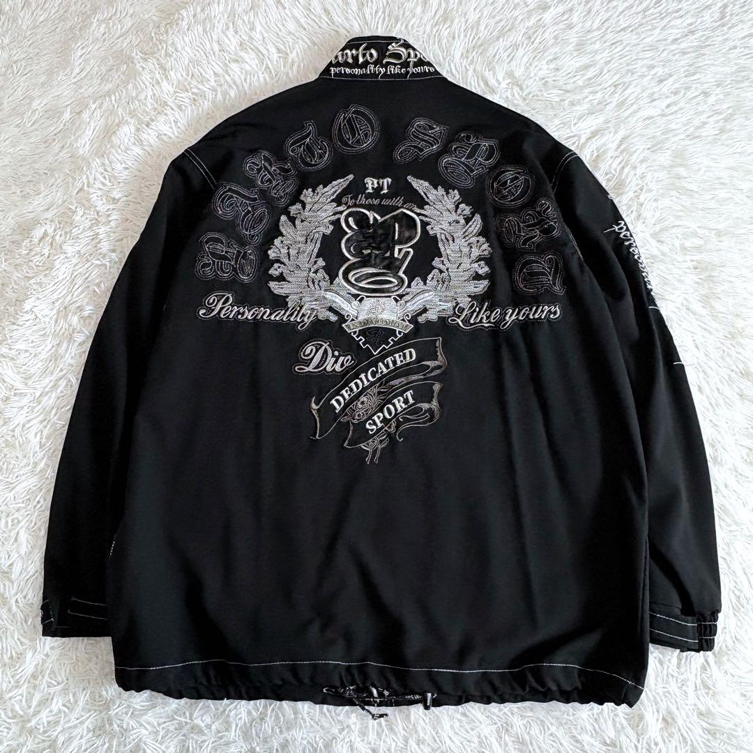 美品 PARTO SPORTS セットアップ ビッグ刺繍 黒 フリーサイズ