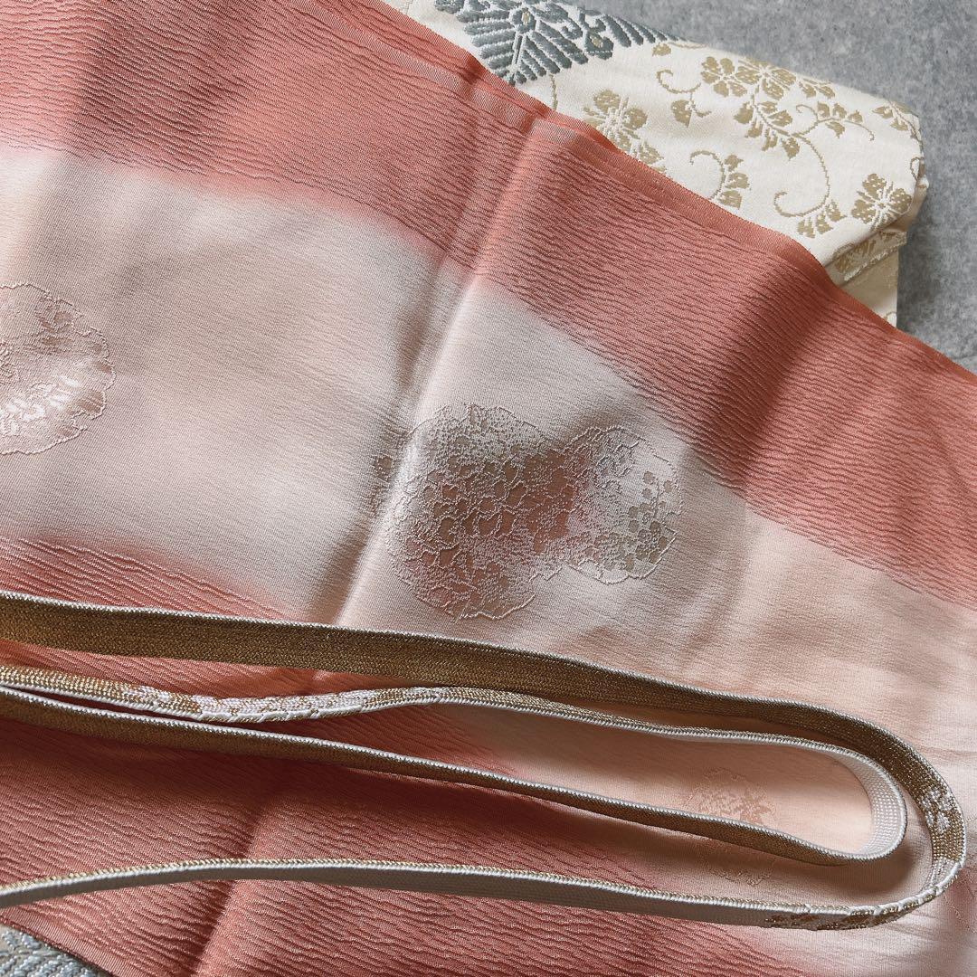 訪問着フルセット　着物　正絹　付け下げ　しつけ糸付き　手刺繍　イエロー　F8