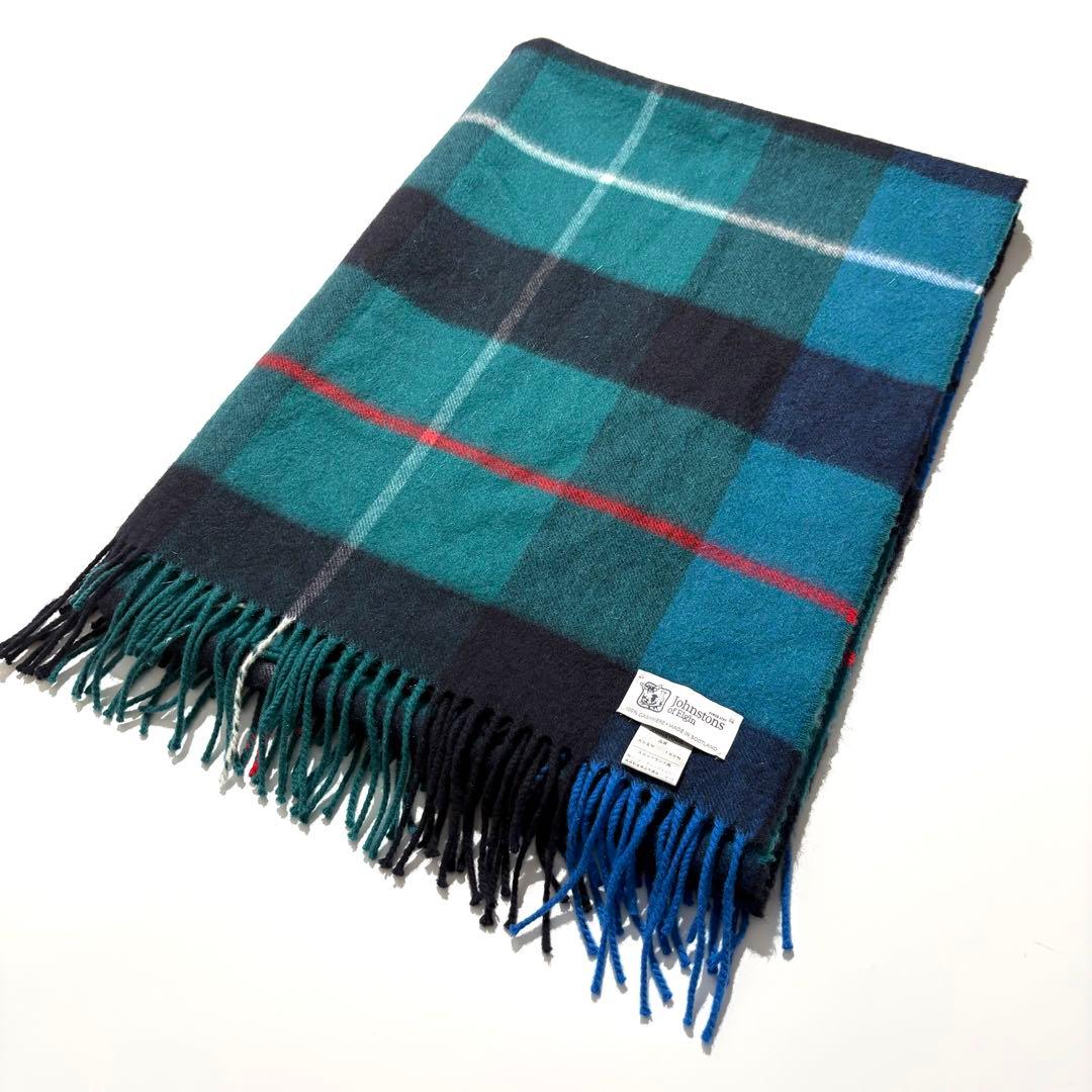 【美品】Johnstons of Elgin マフラー 大判 カシミヤ 100%