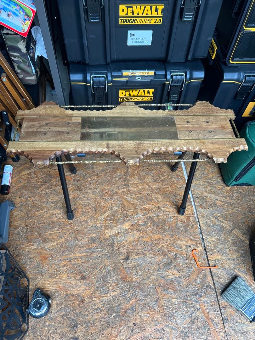 木製　テーブル　真鍮　サイドテーブル