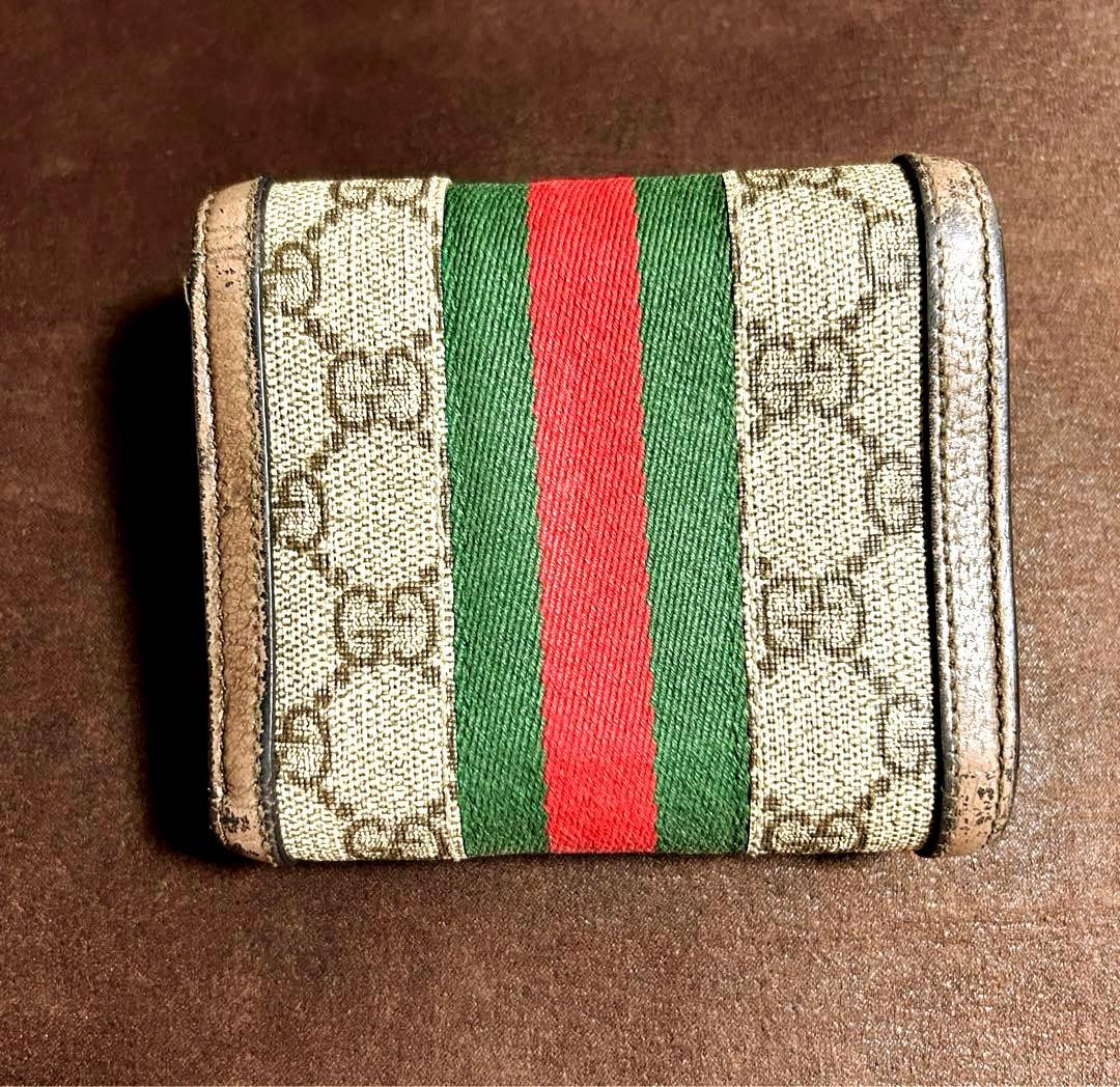 GUCCI グッチ オフディア シェリーライン GGウォレット 折財布 ベージュ