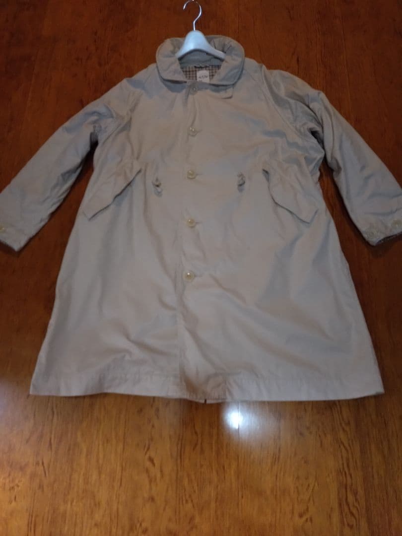 【美品】45R 薄ギャバの908ステンカラーコート アンティークホワイト