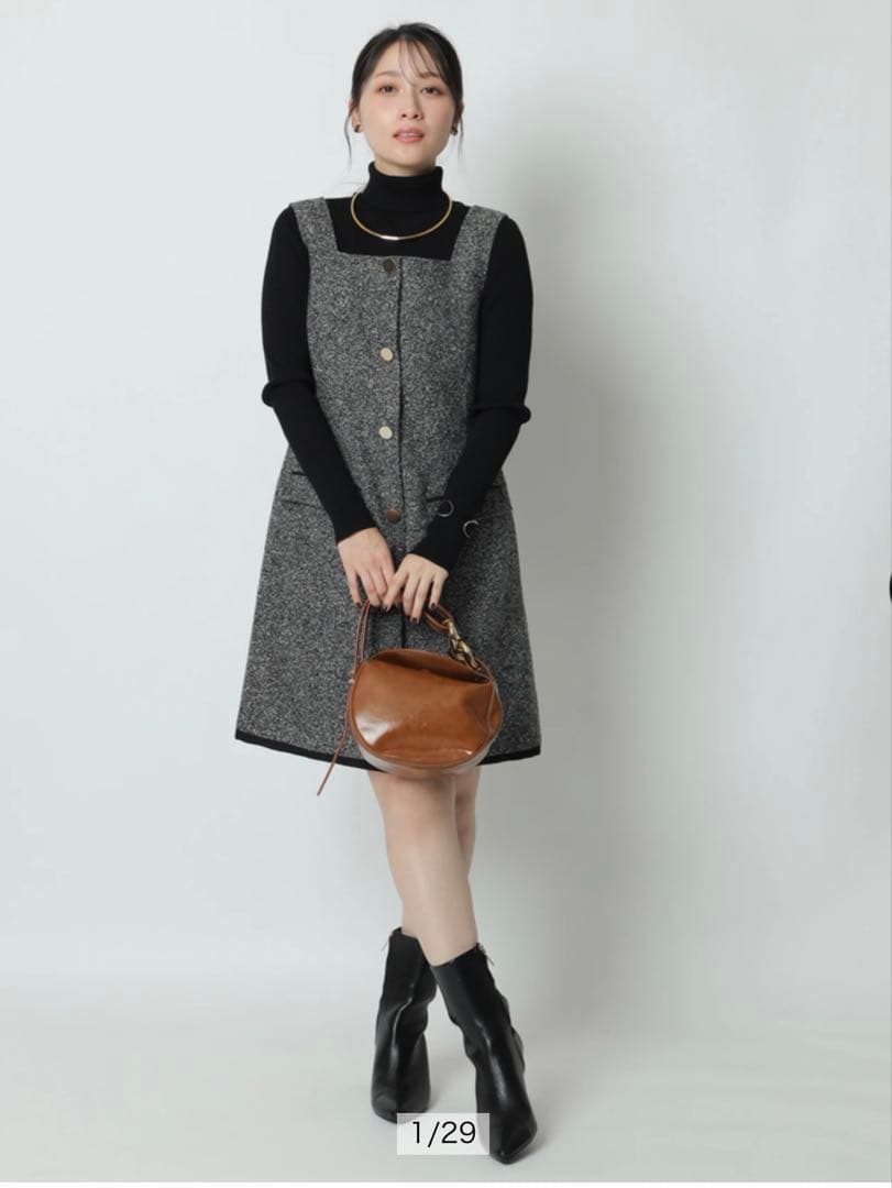 【新品未使用タグ付き】Apuweiser-richeスクエアネックミニジャンスカ