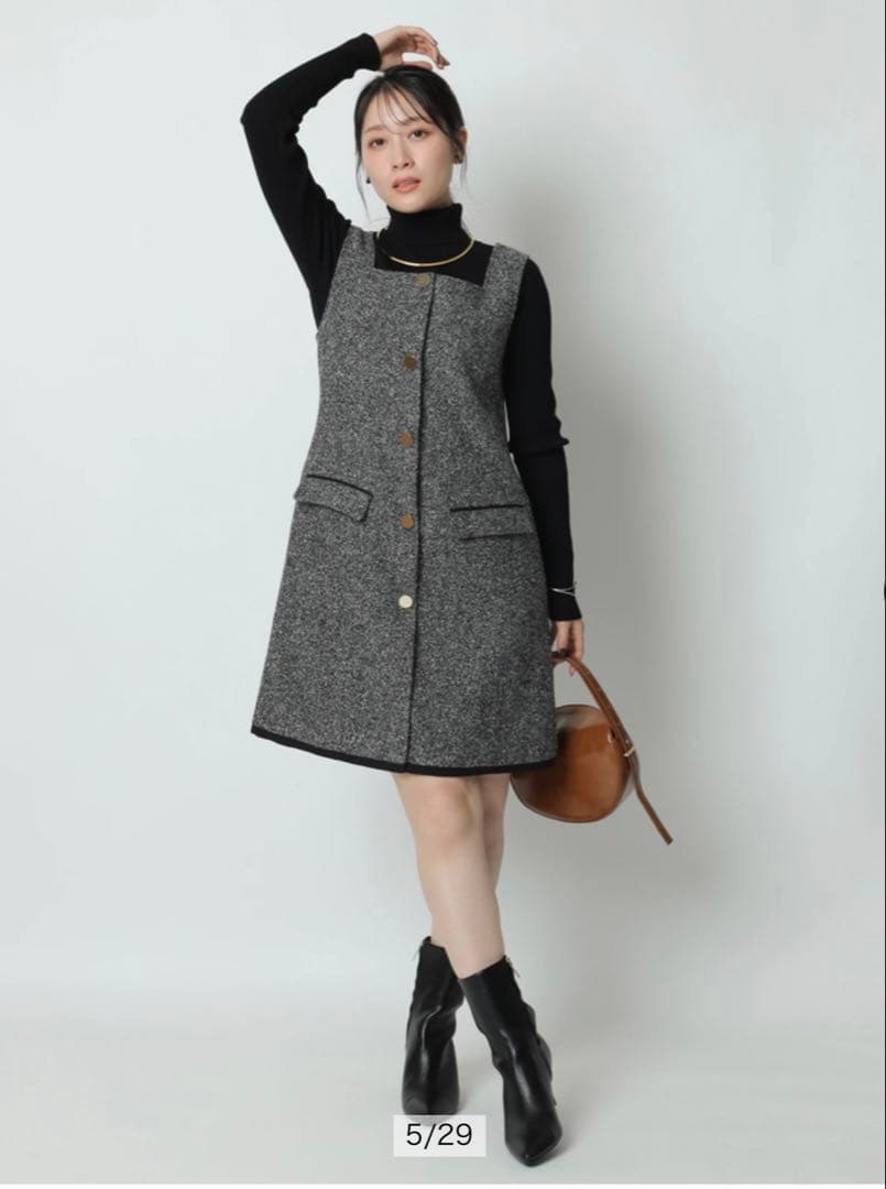 【新品未使用タグ付き】Apuweiser-richeスクエアネックミニジャンスカ