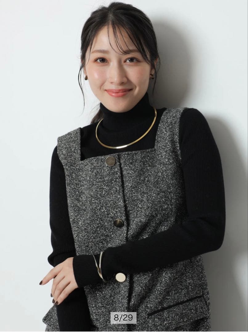 【新品未使用タグ付き】Apuweiser-richeスクエアネックミニジャンスカ