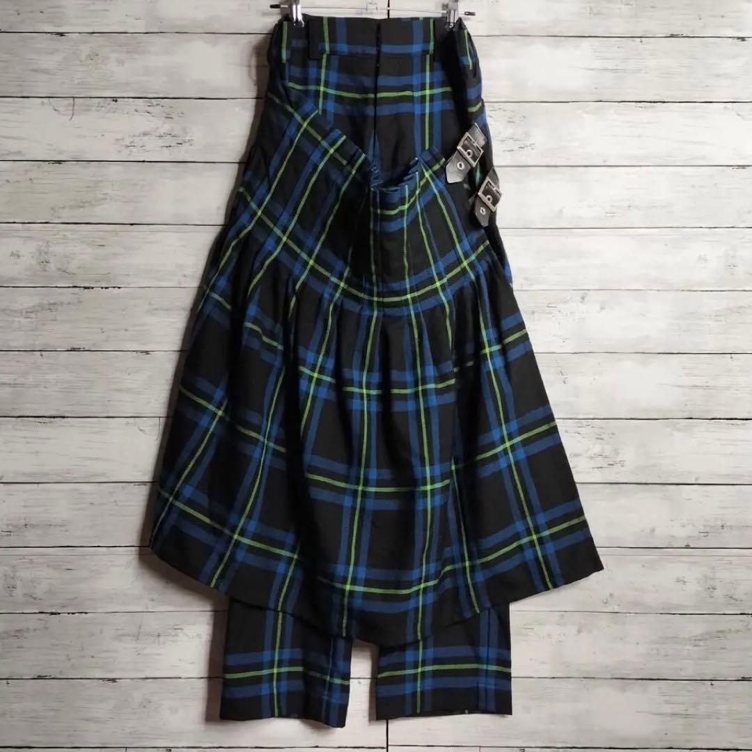 ヨウジヤマモト リミフゥ パンツスカート チェック 青