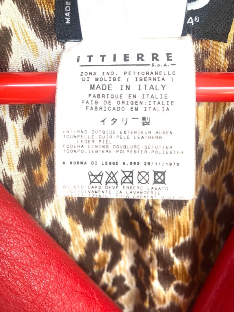 D&G ドルチェアンドガッバーナ ヴィンテージ　レザー　赤　ロングコート　皮　革