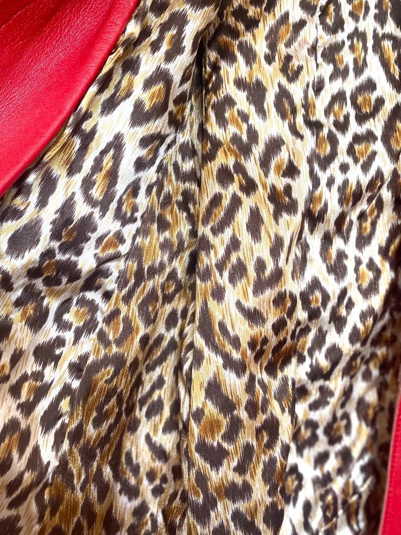 D&G ドルチェアンドガッバーナ ヴィンテージ　レザー　赤　ロングコート　皮　革