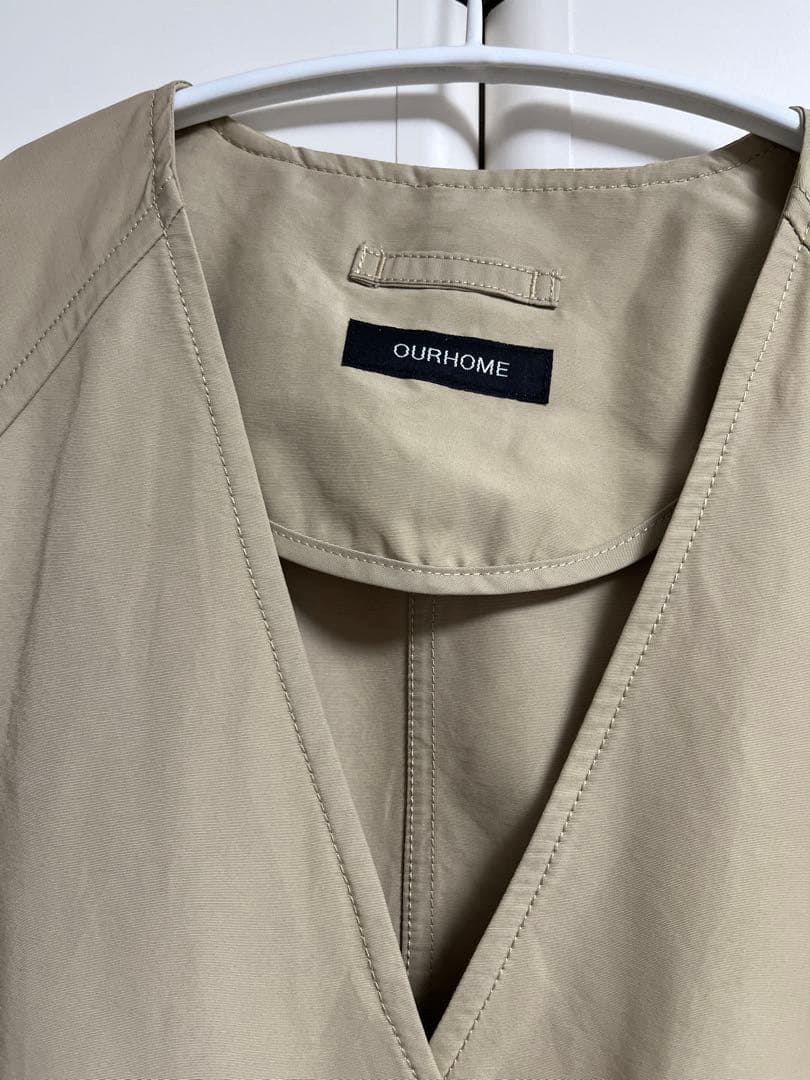 アワーホーム our 頼れるノーカラーコート　ライトベージュ
