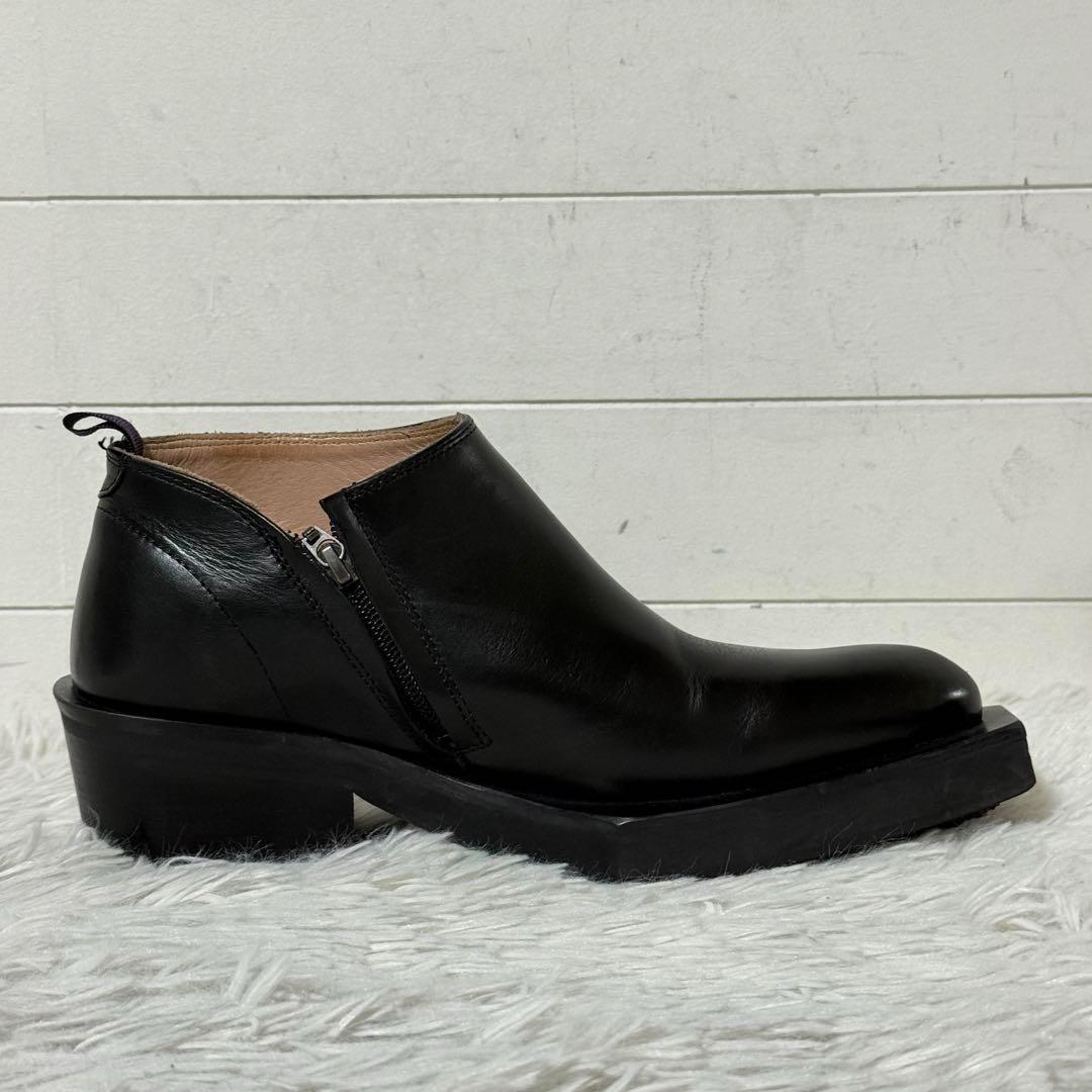 極美品✨エイティス　ロメオ　レザーアンクルブーツ　サイドジップ　ブラック　38