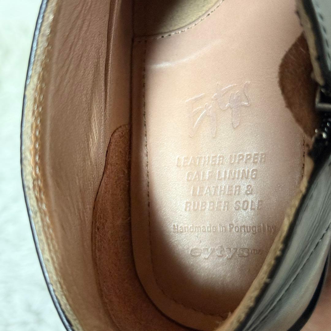 極美品✨エイティス　ロメオ　レザーアンクルブーツ　サイドジップ　ブラック　38